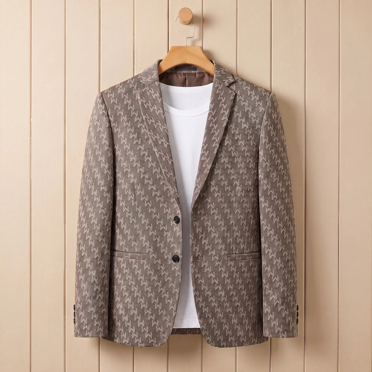 Bold Pattern Blazer in Brown