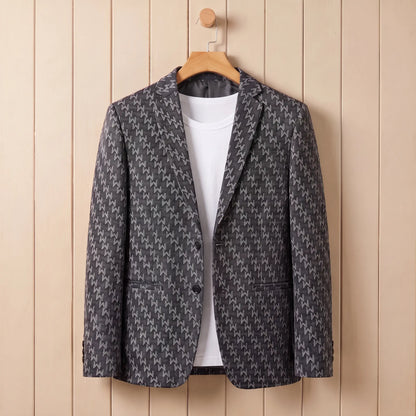 Bold Pattern Blazer in Dark Grey