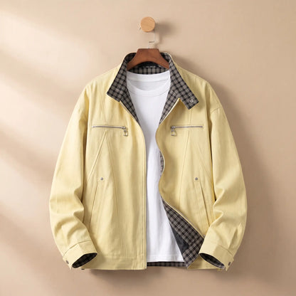 Check Collar Jacket in Yellow
