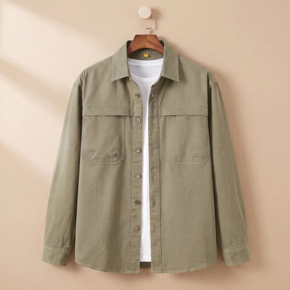 Classic Cotton Overshirt in Khaki