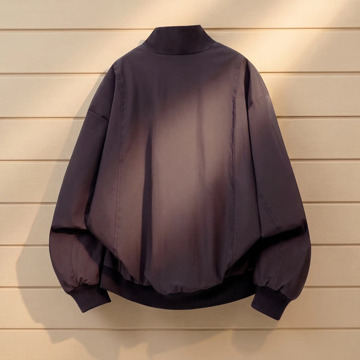 CLASSIC ZIP BOMBER back view in purple
