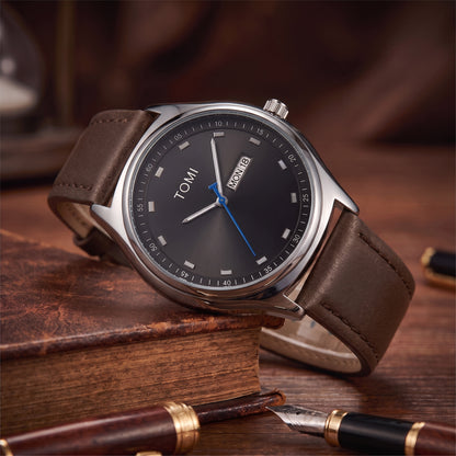 CLEAN LEATHER QUARTZ WATCH