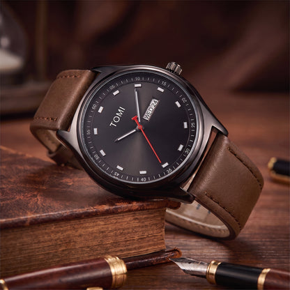 CLEAN LEATHER QUARTZ WATCH