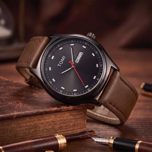 CLEAN LEATHER QUARTZ WATCH