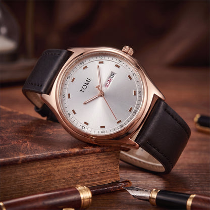 CLEAN LEATHER QUARTZ WATCH