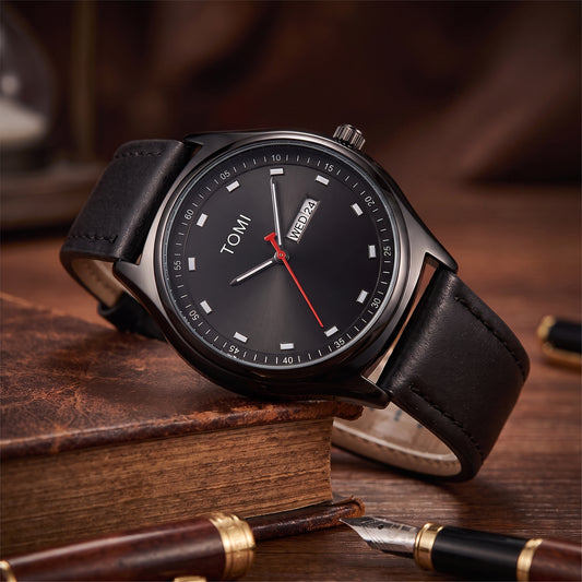 CLEAN LEATHER QUARTZ WATCH