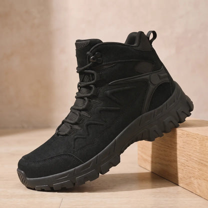 Cleated Hiking Boots in Black