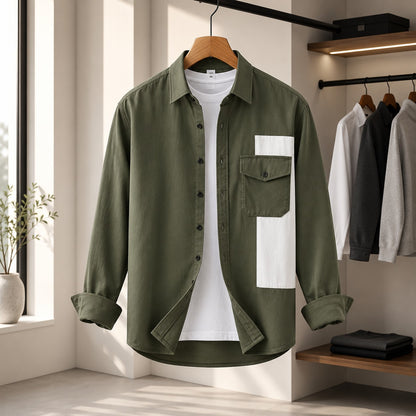 CONTRAST CHEST POCKET SHIRT