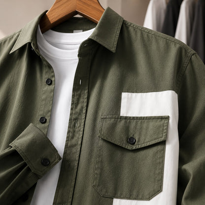 CONTRAST CHEST POCKET SHIRT