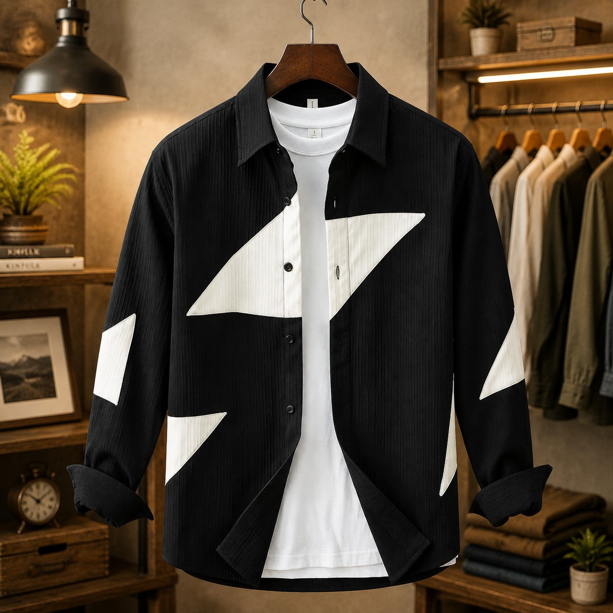 CONTRAST PANEL SHIRT