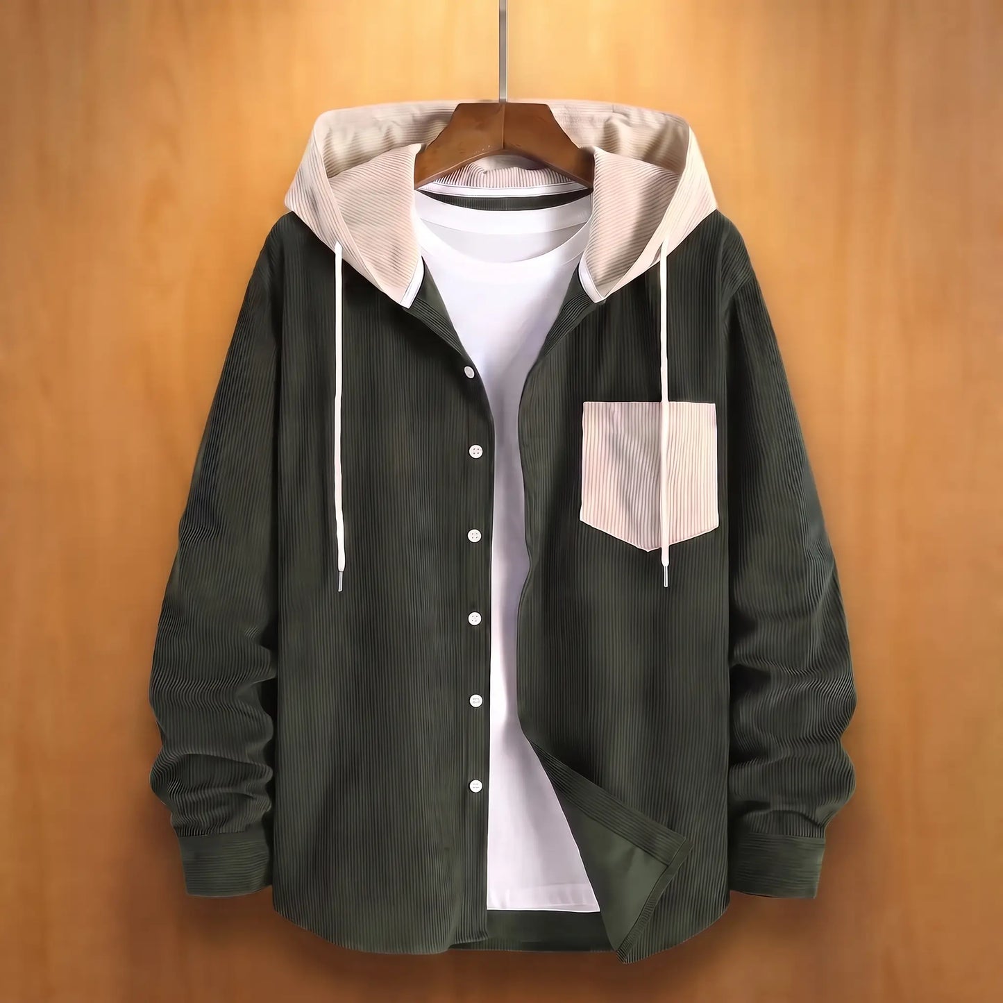 CORDUROY HOODED SHIRT