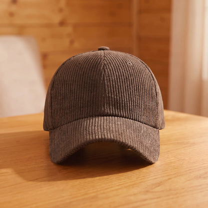 Corduroy Baseball Cap in Brown
