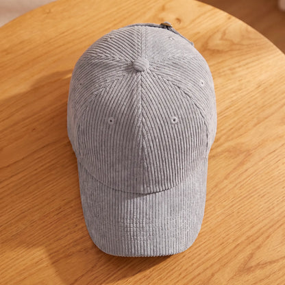 Corduroy Baseball Cap top view of the six-panel crown
