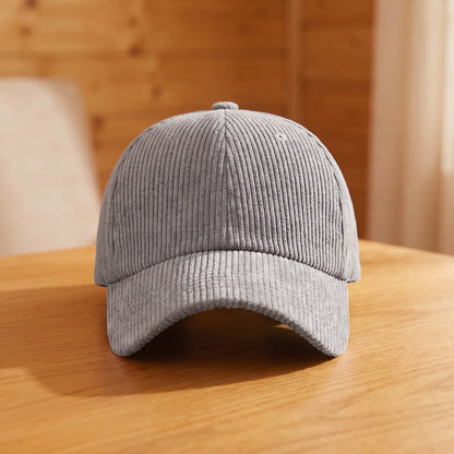 Corduroy Baseball Cap in Grey
