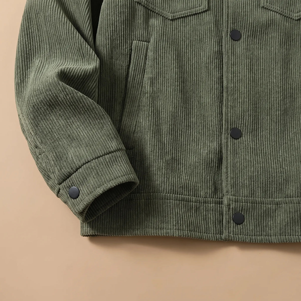 Close-up of the cuff and corduroy texture