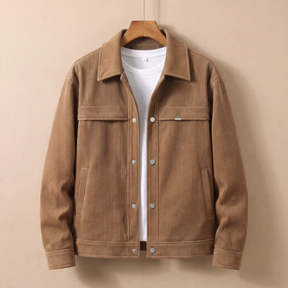 Corduroy Snap Jacket in Brown