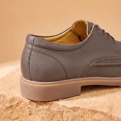 Padded collar and stacked heel detail