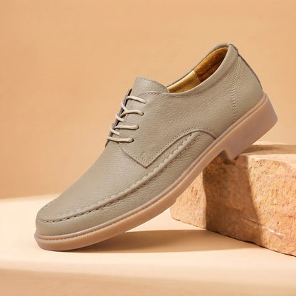 Cowhide moc toe shoe in khaki