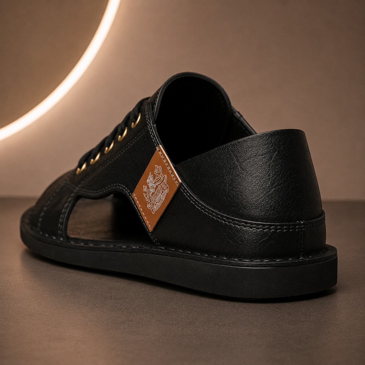 CREST LACE OPEN TOE SANDAL