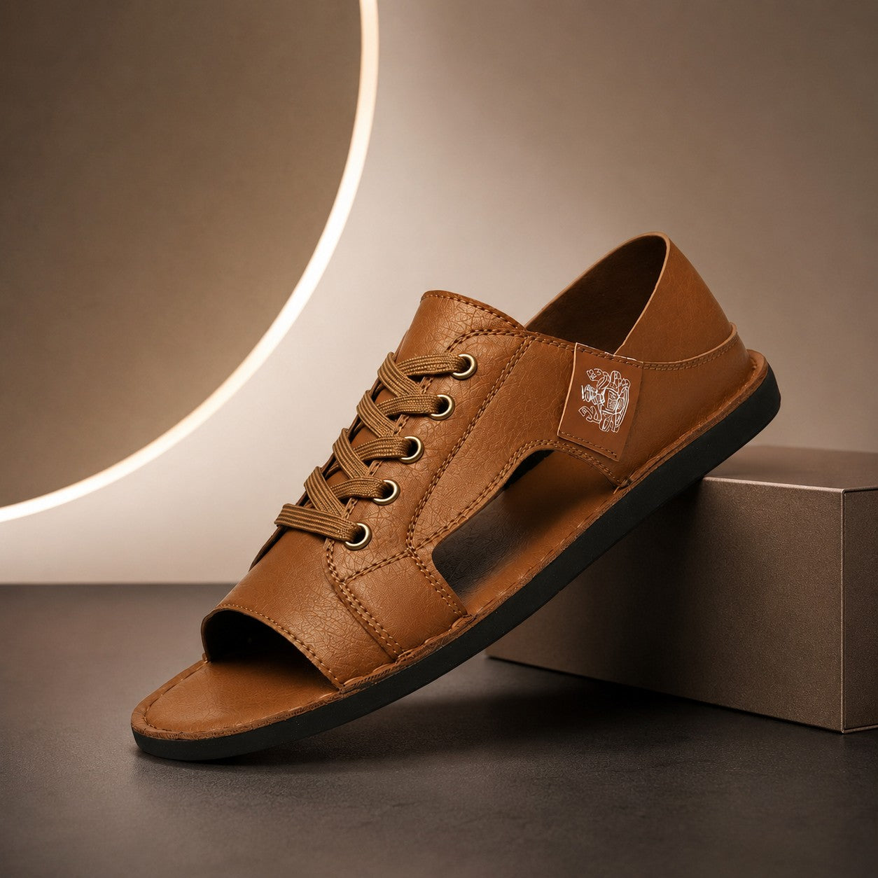 CREST LACE OPEN TOE SANDAL