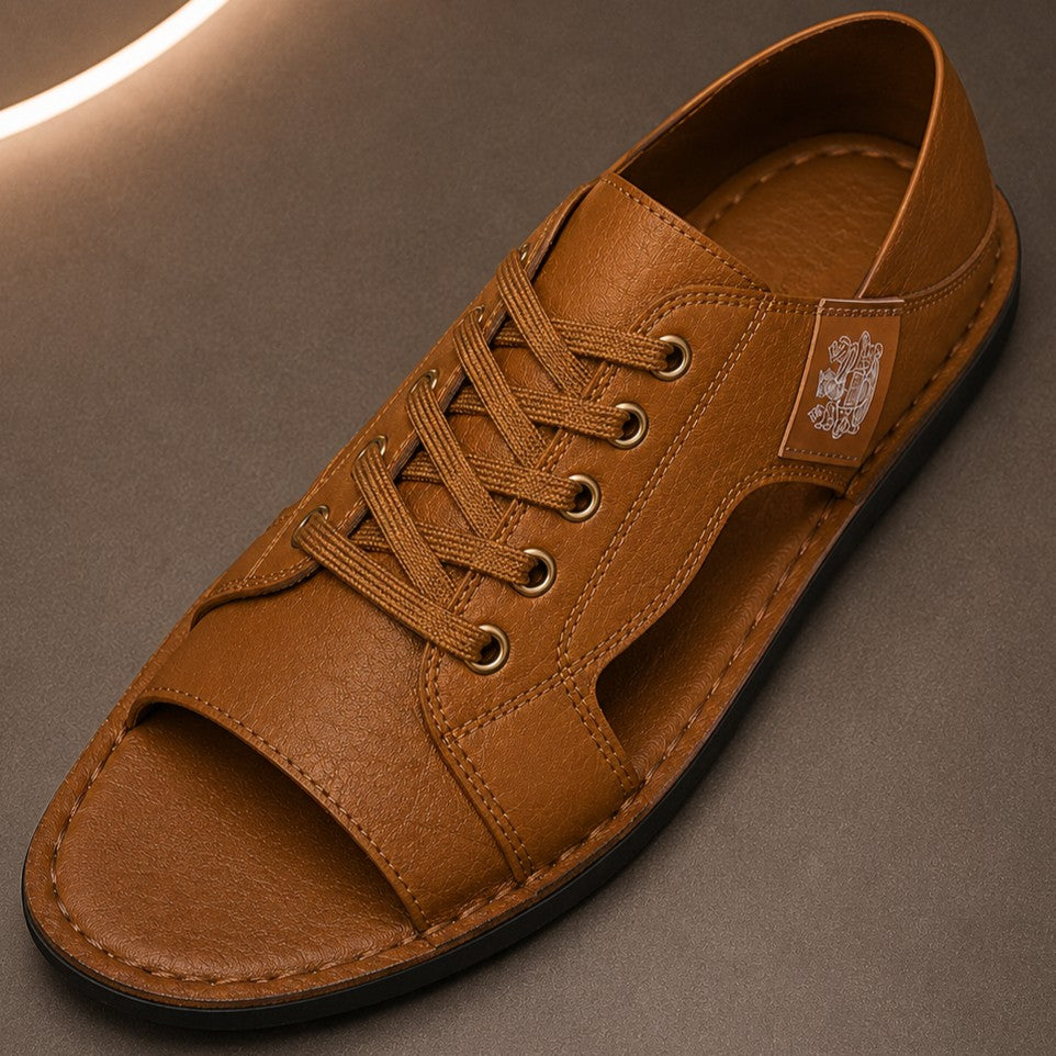 CREST LACE OPEN TOE SANDAL