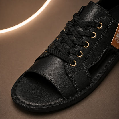 CREST LACE OPEN TOE SANDAL