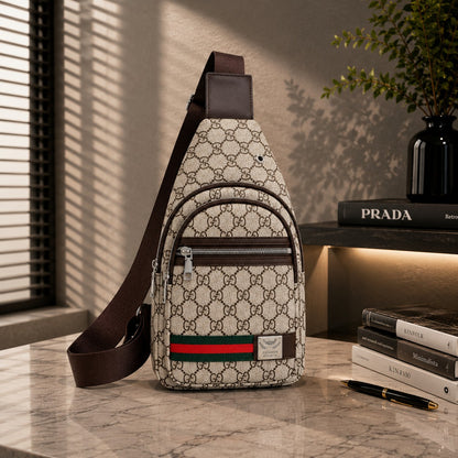 CREST PATTERN CROSSBODY BAG
