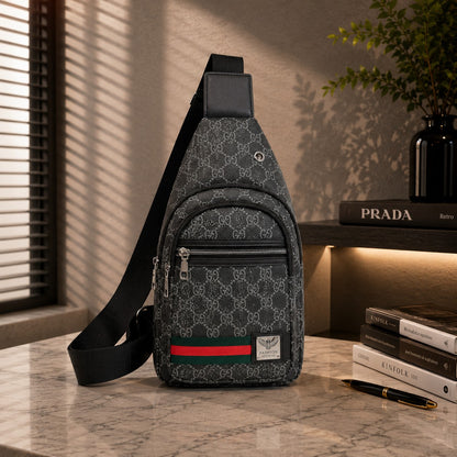 CREST PATTERN CROSSBODY BAG