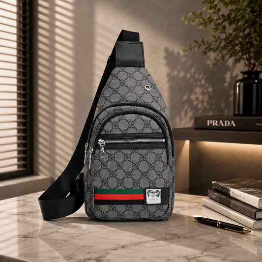 CREST PATTERN CROSSBODY BAG