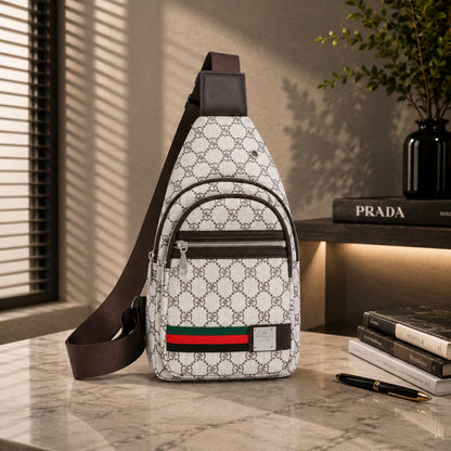 CREST PATTERN CROSSBODY BAG