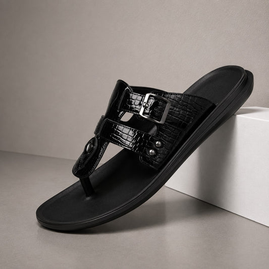 CROC PRINT TOE SANDAL