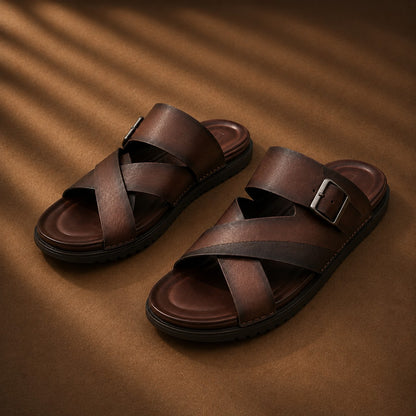 CROSS STRAP SLIP ON SLIDE