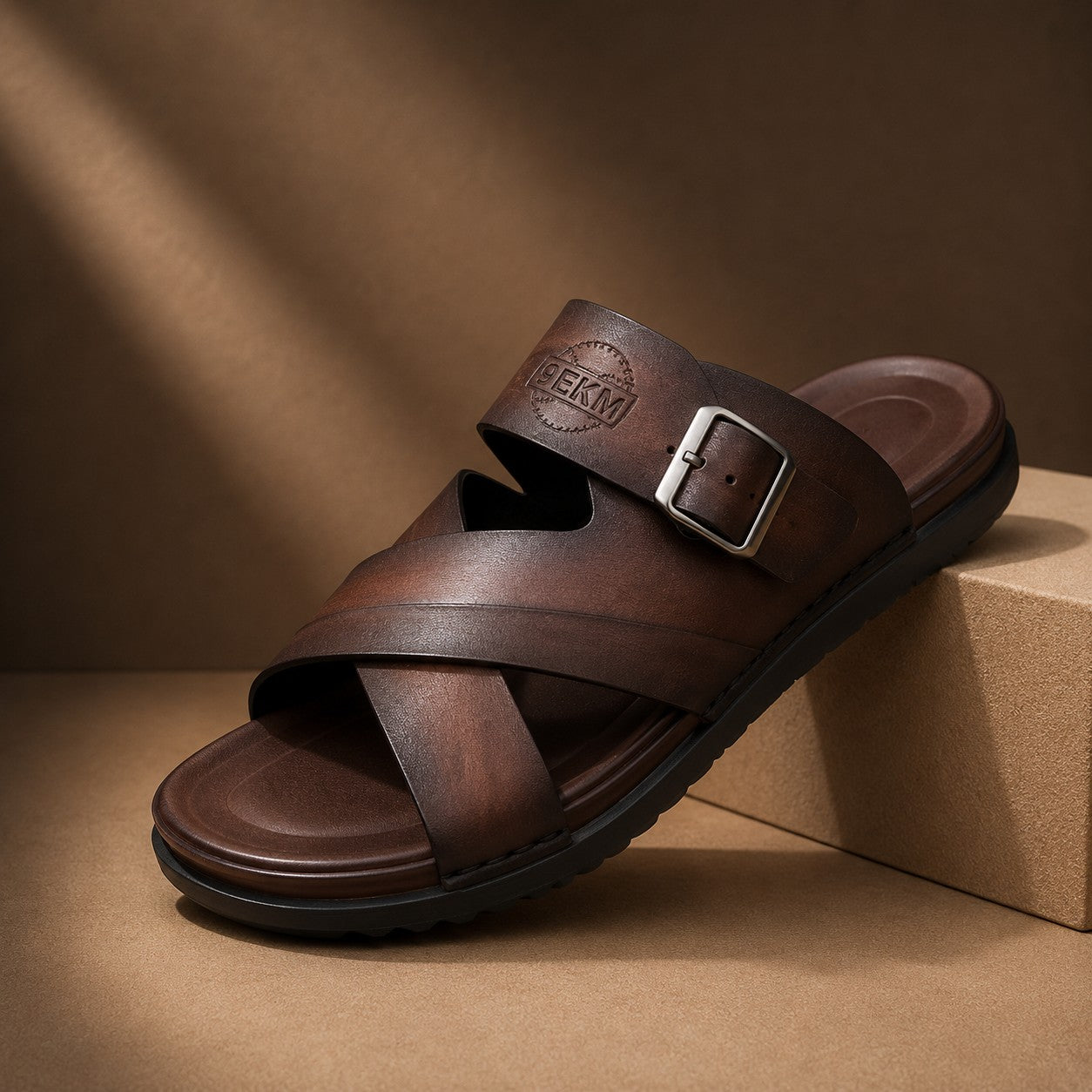 CROSS STRAP SLIP ON SLIDE