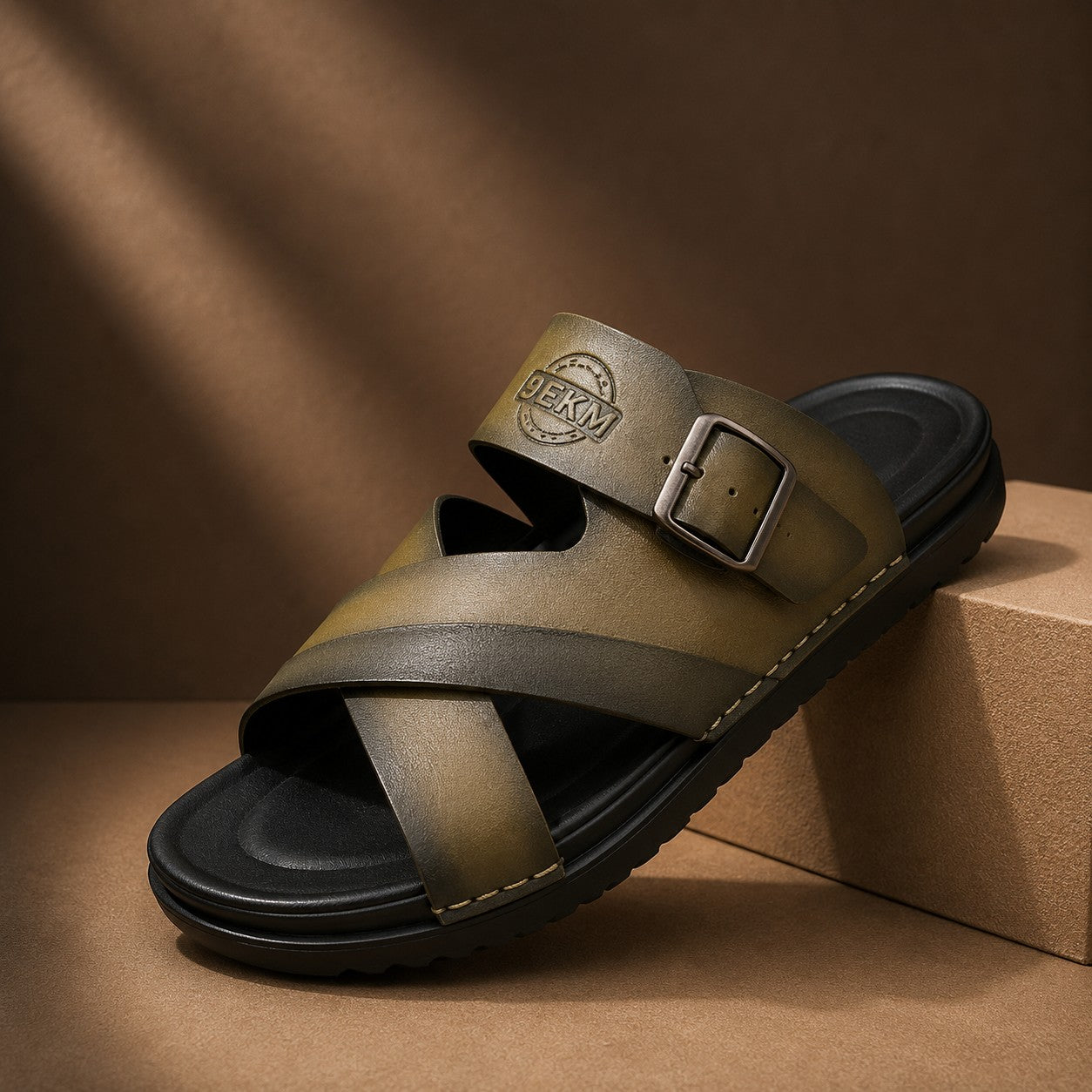 CROSS STRAP SLIP ON SLIDE