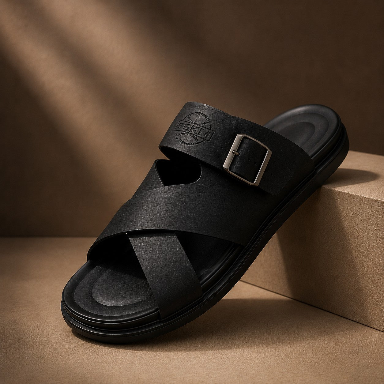 CROSS STRAP SLIP ON SLIDE