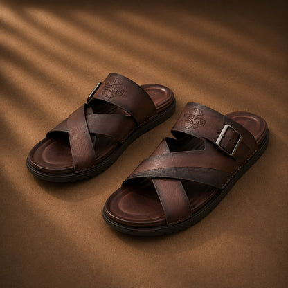 CROSS STRAP SLIP ON SLIDE