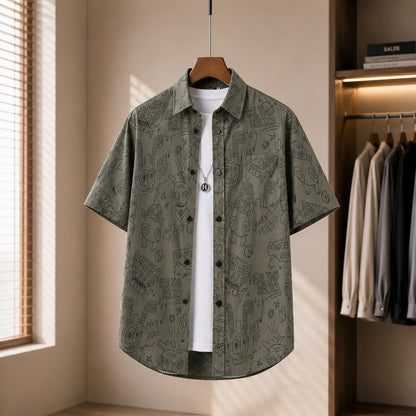 DOODLE PRINT LOOSE SHIRT