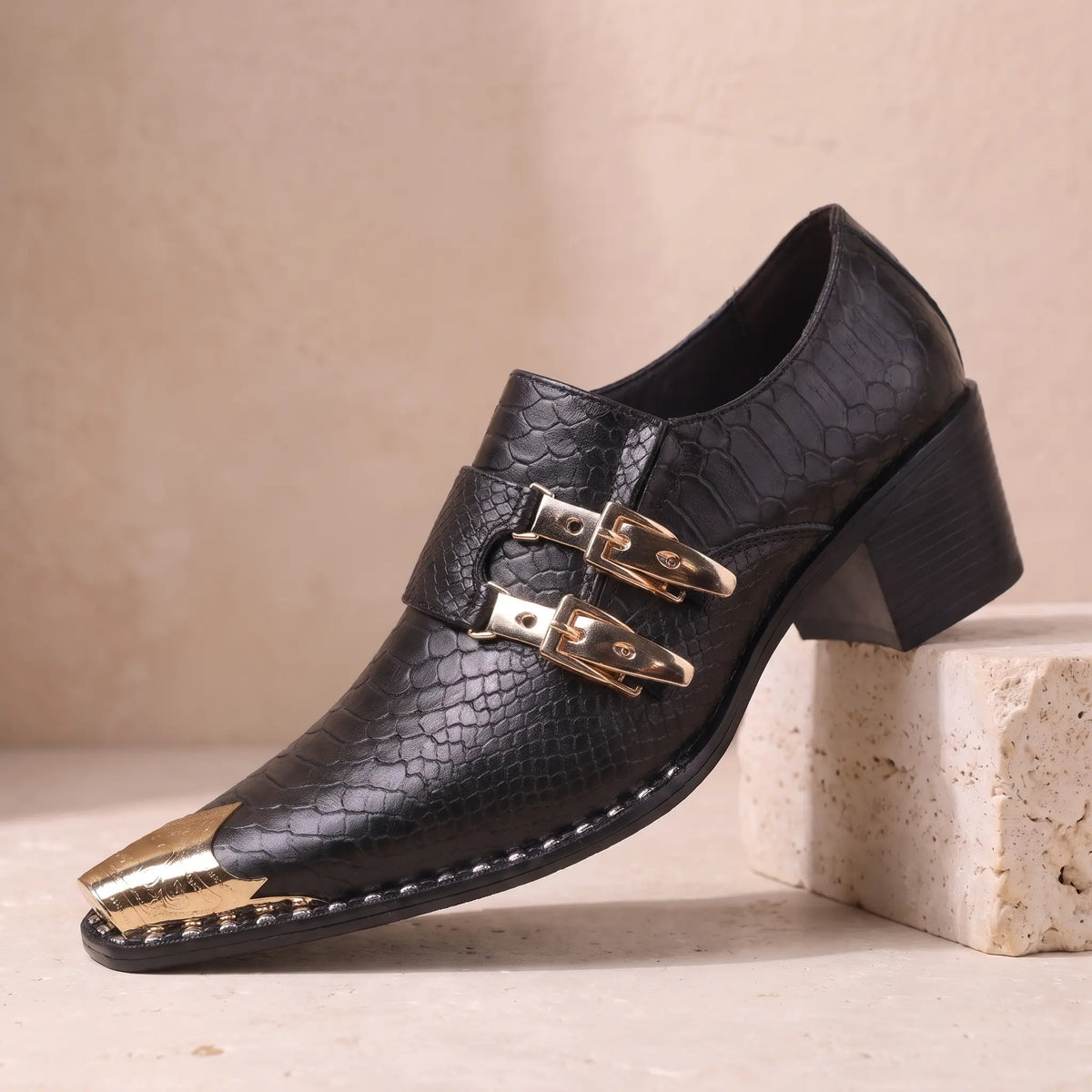Double Buckle Shoes in Black