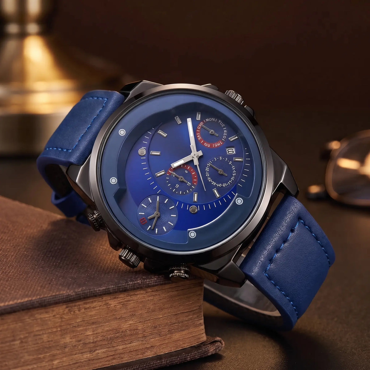 Dual Time Watch in Blue