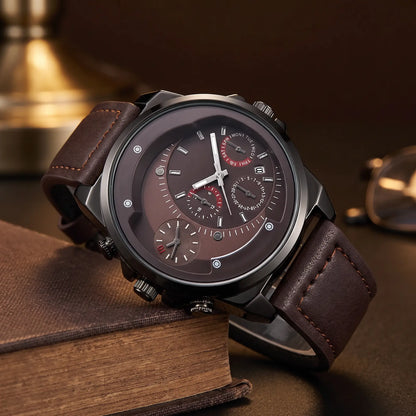 Dual Time Watch in Brown