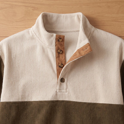 Close-up of the stand collar and button placket