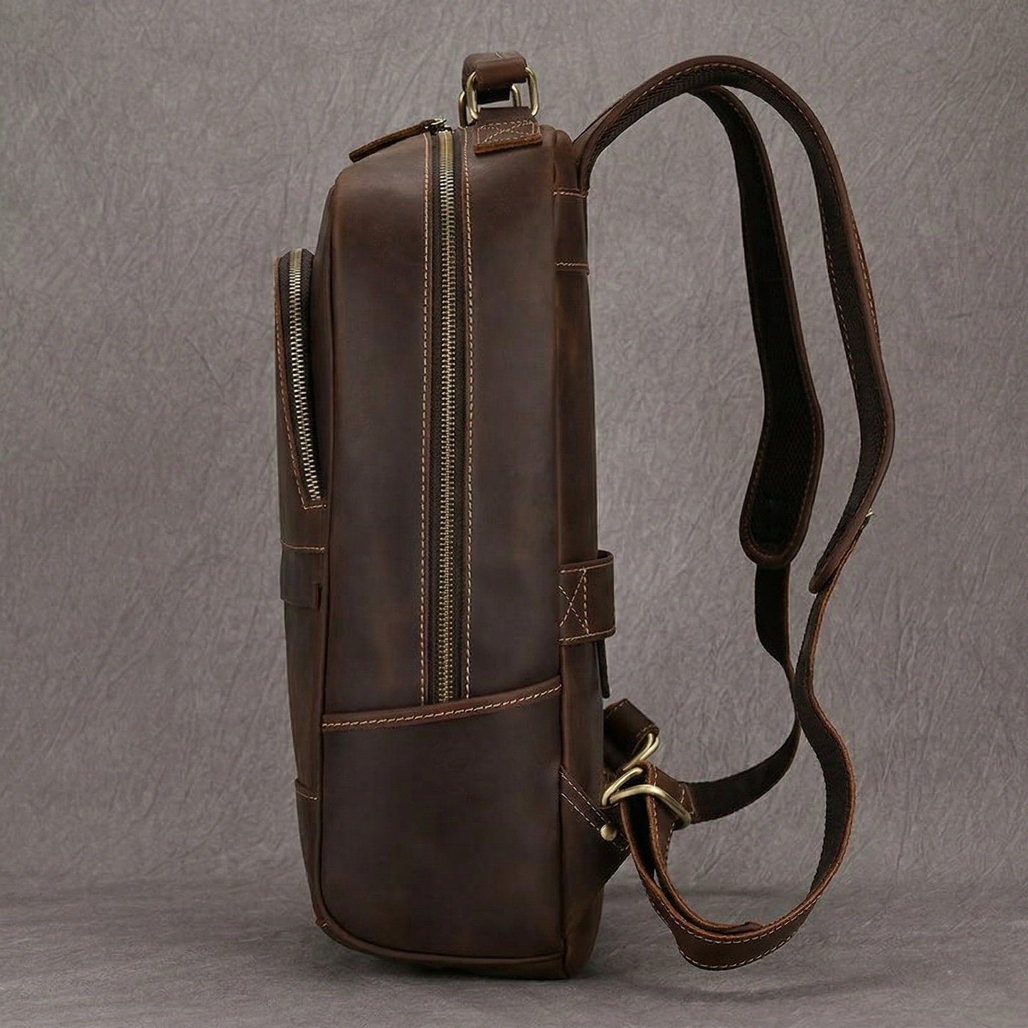 EMBOSSED LEATHER BACKPACK