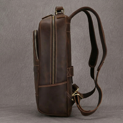 EMBOSSED LEATHER BACKPACK