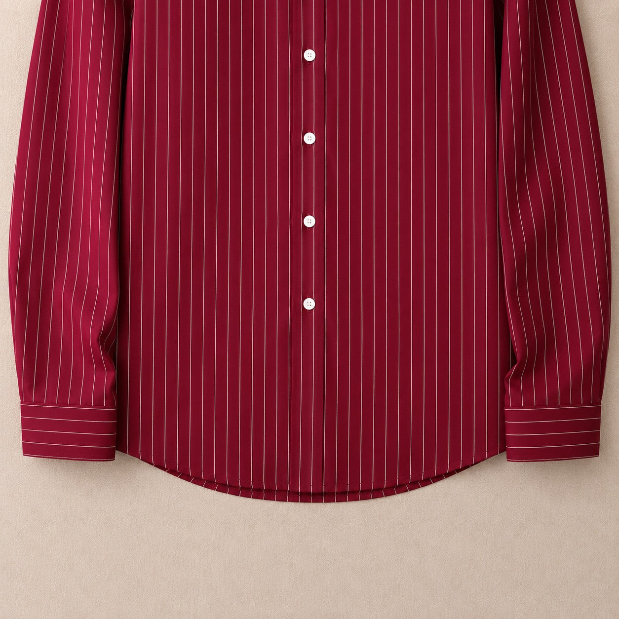 FINE STRIPE OPEN COLLAR TOP