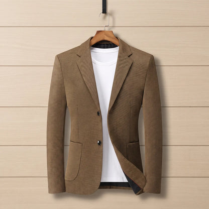 Fine Check Blazer in Brown