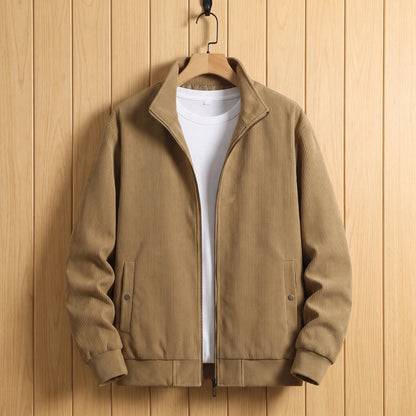 Fine corduroy zip jacket in khaki