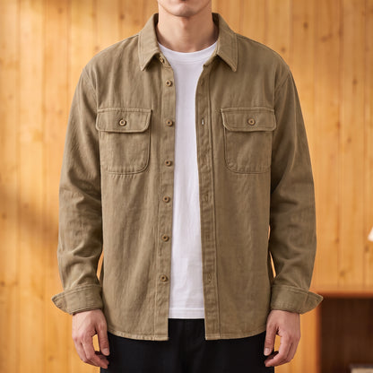 FLAP POCKET COTTON SHIRT