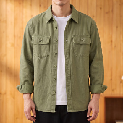 FLAP POCKET COTTON SHIRT