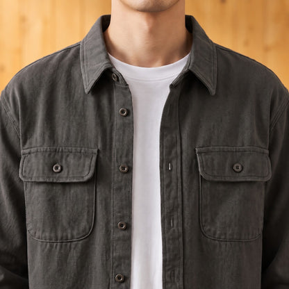 FLAP POCKET COTTON SHIRT