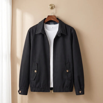 Flap Pocket Harrington in Black